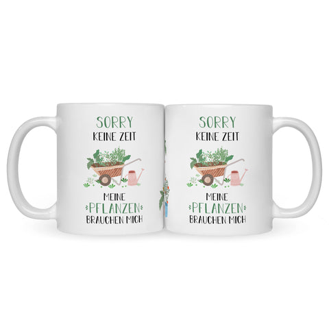 Bedruckte Tasse mit Spruch Meine Pflanzen brauchen mich