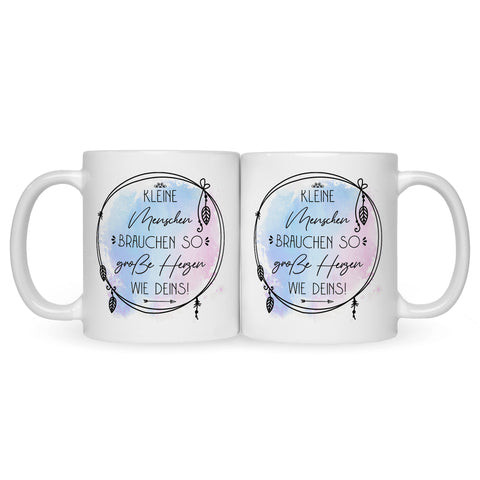 Bedruckte Tasse mit Spruch Große Herzen wie Deins