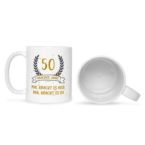 Bedruckte Tasse mit Spruch Knackige Jahre
