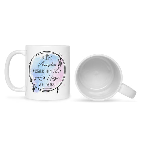 Bedruckte Tasse mit Spruch Große Herzen wie Deins