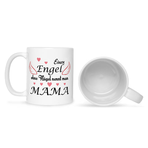Bedruckte Tasse mit Spruch Engel ohne Flügel