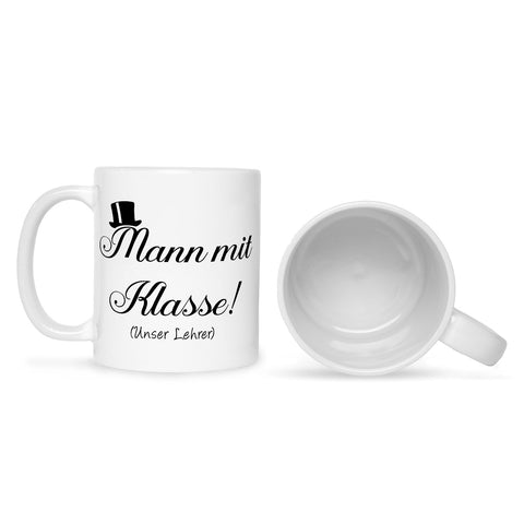 Bedruckte Tasse mit Spruch Mann mit Klasse