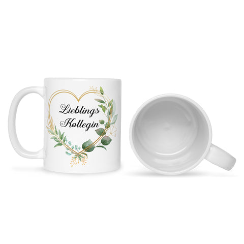 Bedruckte Tasse mit Spruch Lieblingskollegin