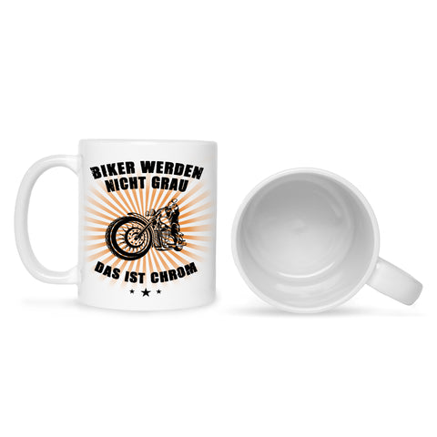 Bedruckte Tasse mit Spruch Biker werden nicht grau