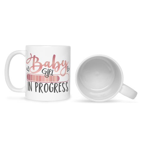 Bedruckte Tasse mit Spruch Baby in Progress