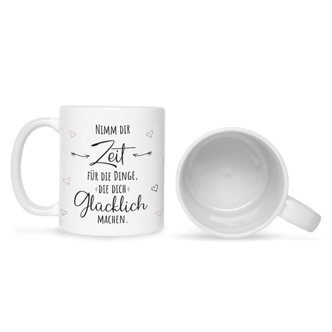 Bedruckte Tasse mit Spruch Nimm dir Zeit