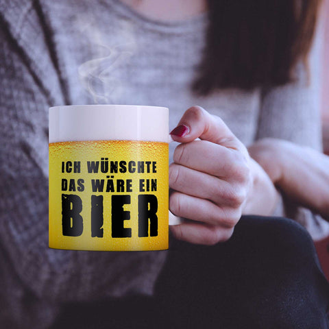 Bedruckte Tasse Ich wünschte das wäre ein Bier