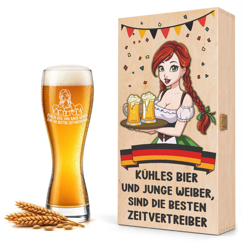 Stölzle Lausitz Weizenglas "Kühles Bier und junge Weiber"