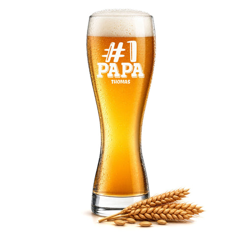 Stölzle Lausitz Weizenglas "#1 Papa" mit Namen