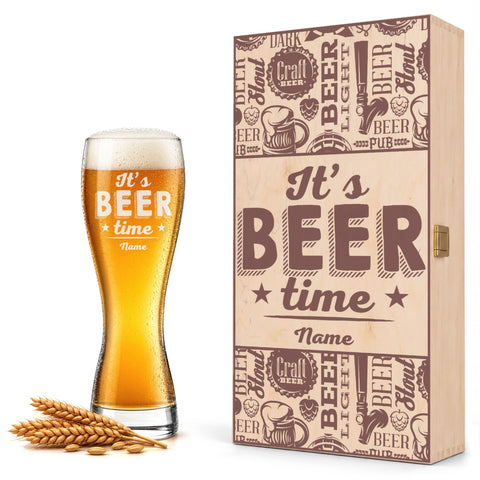 Stölzle Lausitz Weizenglas "It's Beer time" mit Namen