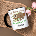 Bedruckte Tasse Faultier in Rente - Personalisiert mit Name