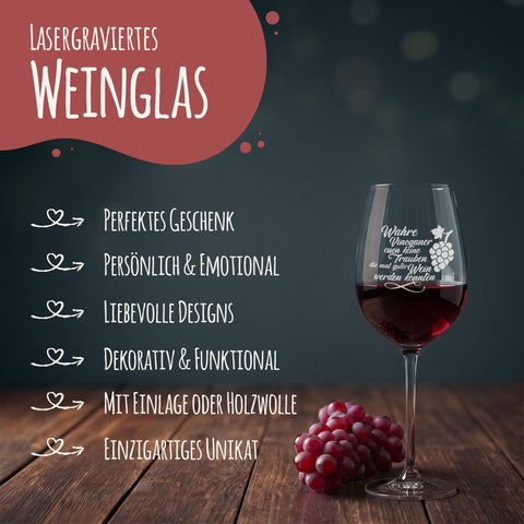 Stölzle Lausitz Weinglas mit Gravur "Wahre Vinoganer"