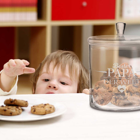 Leonardo Keksglas mit Gravur "Bester Papa der Welt"