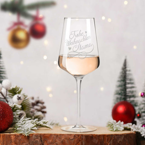 Leonardo Puccini Weinglas mit Gravur "Frohe Weihnachten Mama"