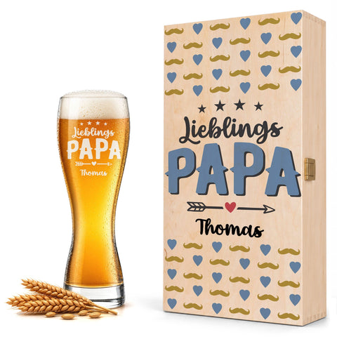 Stölzle Lausitz Weizenglas "Lieblings Papa" mit Namen