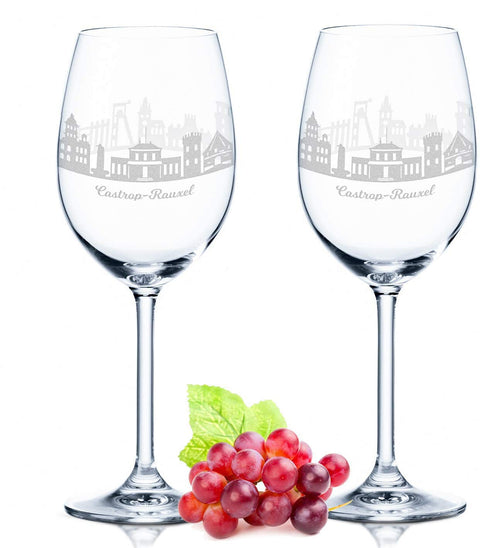Leonardo Weingläser mit Skyline Castrop-Rauxel Gravur im Set