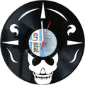 Schallplattenuhr Totenkopf Tribal