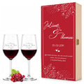 Stölzle Lausitz Weingläser mit Gravur "Red Flowers" Design als Set inkl. bedruckter Holzkiste