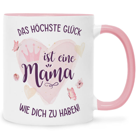 Bedruckte Tasse mit Spruch Das höchste Glück