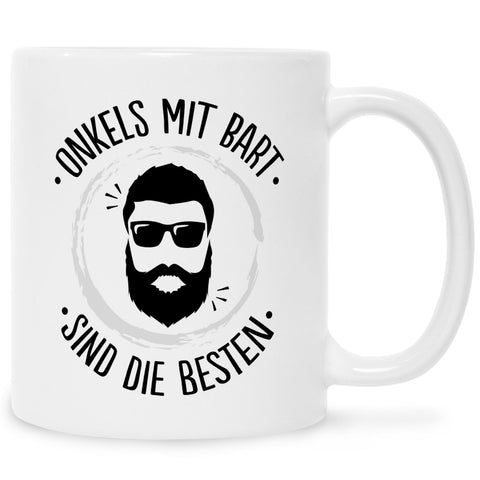 Bedruckte Tasse mit Name - Onkels mit Bart