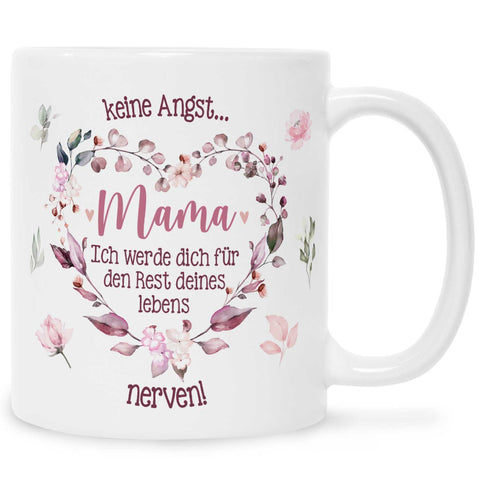 Bedruckte Tasse mit Spruch Keine Angst Mama