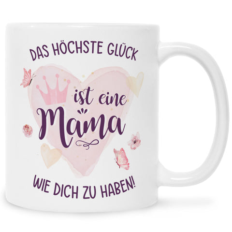 Bedruckte Tasse mit Spruch Das höchste Glück