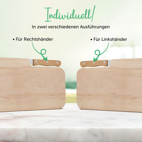 Frühstücksbrettchen mit Gravur - Inklusive Messer -   Personalisiert mit Namen und Wunschtext