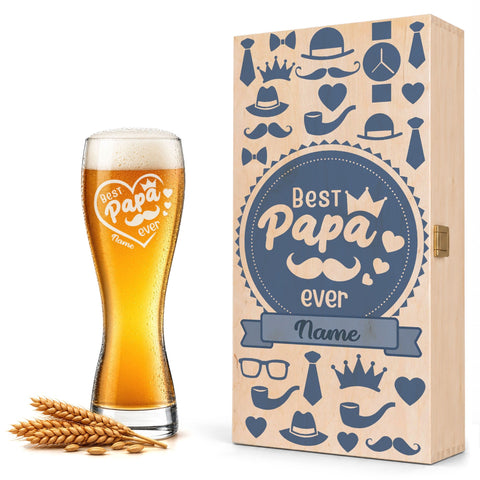 Stölzle Lausitz Weizenglas "Best Papa ever" mit Namen