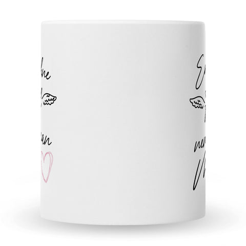 Bedruckte Tasse mit Spruch Engel ohne Flügel