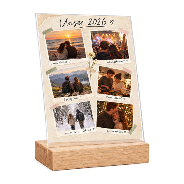 Unser Jahr auf Acrylglas - Personalisierte Fotocollage mit Euren schönsten Momenten GRAVURZEILE