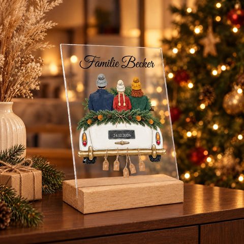 Die Heimfahrt auf Acrylglas - Personalisiertes Weihnachtsgeschenk für Paare & Familien GRAVURZEILE – Bild 2