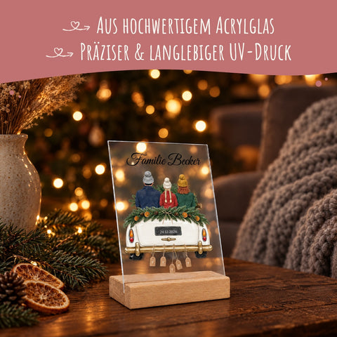 Die Heimfahrt auf Acrylglas - Personalisiertes Weihnachtsgeschenk für Paare & Familien GRAVURZEILE – Bild 4