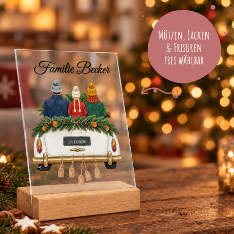 Die Heimfahrt auf Acrylglas - Personalisiertes Weihnachtsgeschenk für Paare & Familien GRAVURZEILE – Bild 5