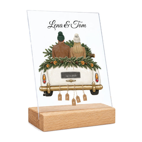 Die Heimfahrt auf Acrylglas - Personalisiertes Weihnachtsgeschenk für Paare & Familien GRAVURZEILE – Bild 9