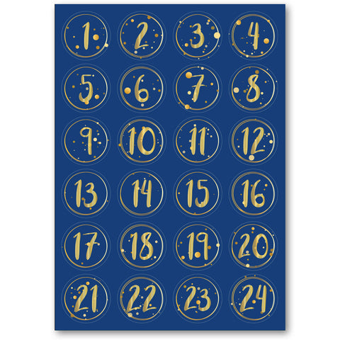 Adventskalender Zahlenaufkleber zum basteln mit bunten Zahlen für Weihnachten zum Selbstgestalten