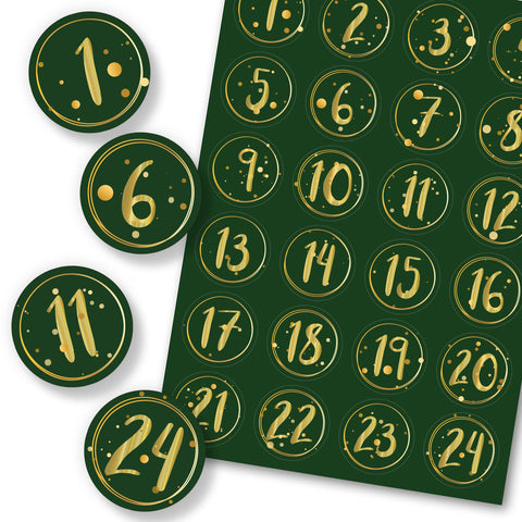 Adventskalender Zahlenaufkleber zum basteln mit bunten Zahlen für Weihnachten zum Selbstgestalten