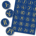 Adventskalender Zahlenaufkleber zum basteln mit bunten Zahlen für Weihnachten zum Selbstgestalten