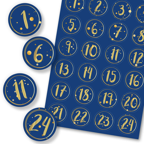 Adventskalender Zahlenaufkleber zum basteln mit bunten Zahlen für Weihnachten zum Selbstgestalten