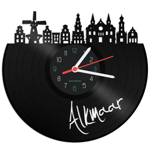 Schallplattenuhr Skyline Alkmaar