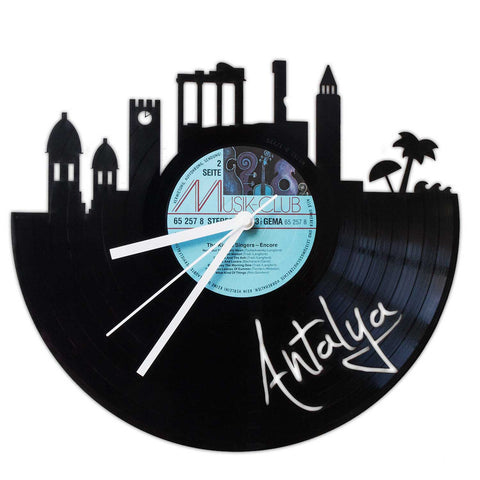Schallplattenuhr Skyline Antalya