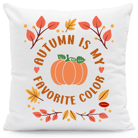 Bedrucktes Kissen mit Spruch Autumn is my favorite color