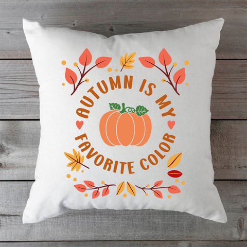 Bedrucktes Kissen mit Spruch Autumn is my favorite color