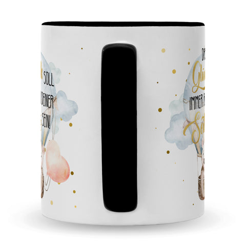 Bedruckte Tasse mit Spruch Glück immer an deiner Seite