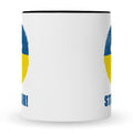 Bedruckte Tasse mit Spruch Stop War Ukraine