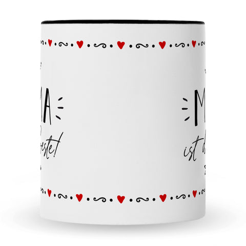 Bedruckte Tasse mit Spruch Mama ist die Beste!