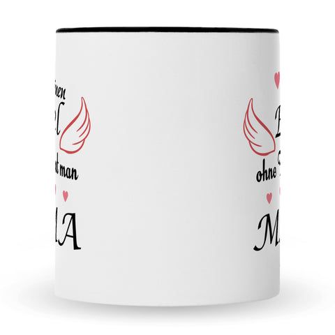 Bedruckte Tasse mit Spruch Engel ohne Flügel