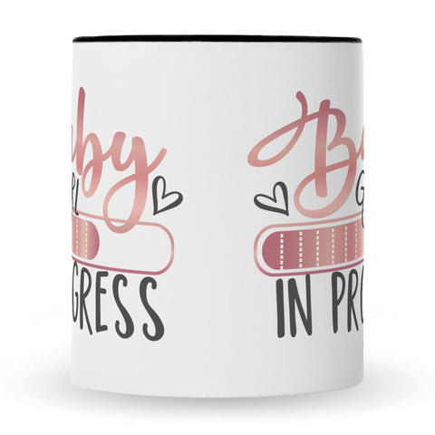Bedruckte Tasse mit Spruch Baby in Progress