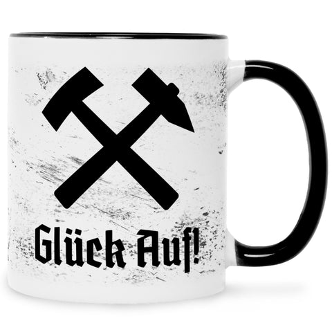 Bedruckte Tasse mit Spruch Glück Auf!