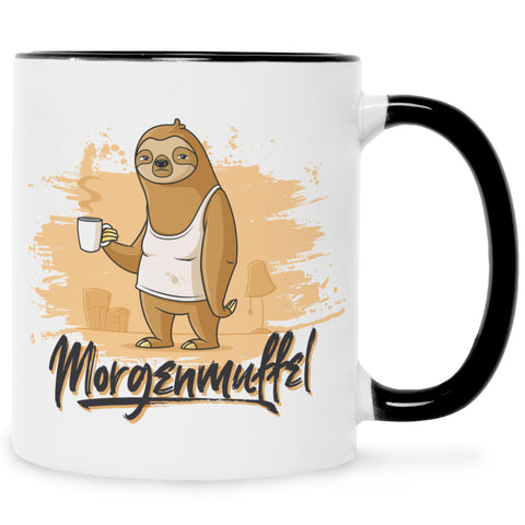 Bedruckte Tasse mit Spruch Morgenmuffel