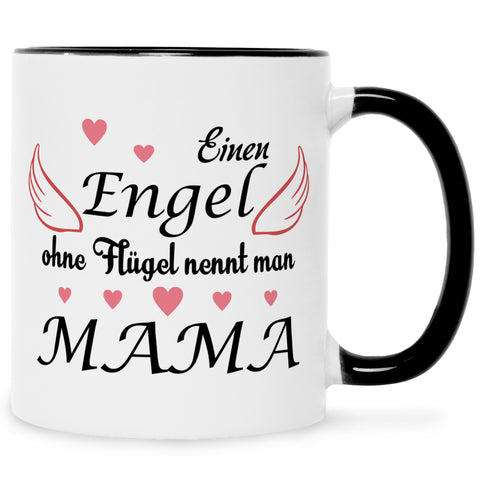Bedruckte Tasse mit Spruch Engel ohne Flügel